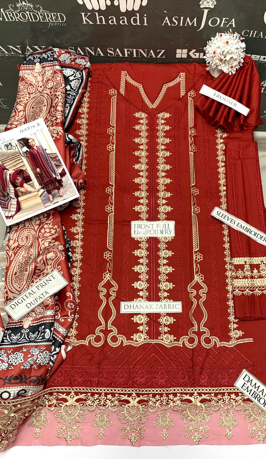 DFW-916 Maria B Heavy Embroidery 3PC Dhanak Suit