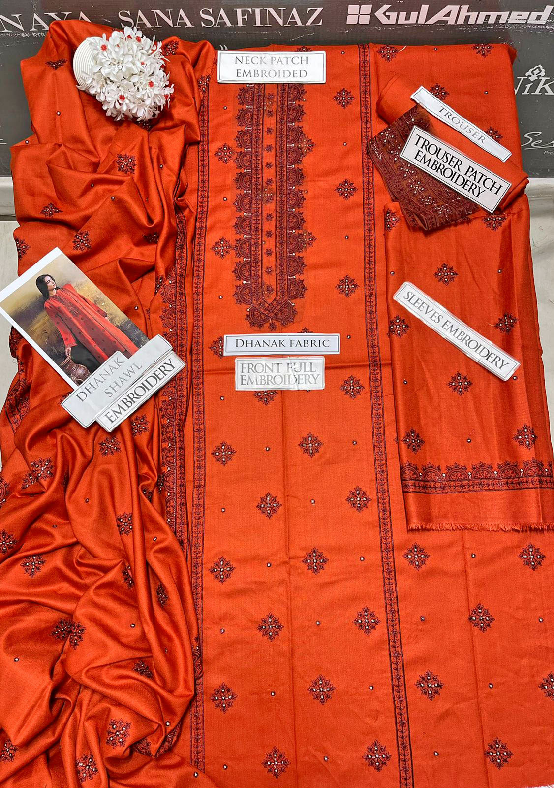 DFW-1138 Kayseria Embroidery 3PC Dhanak Suit