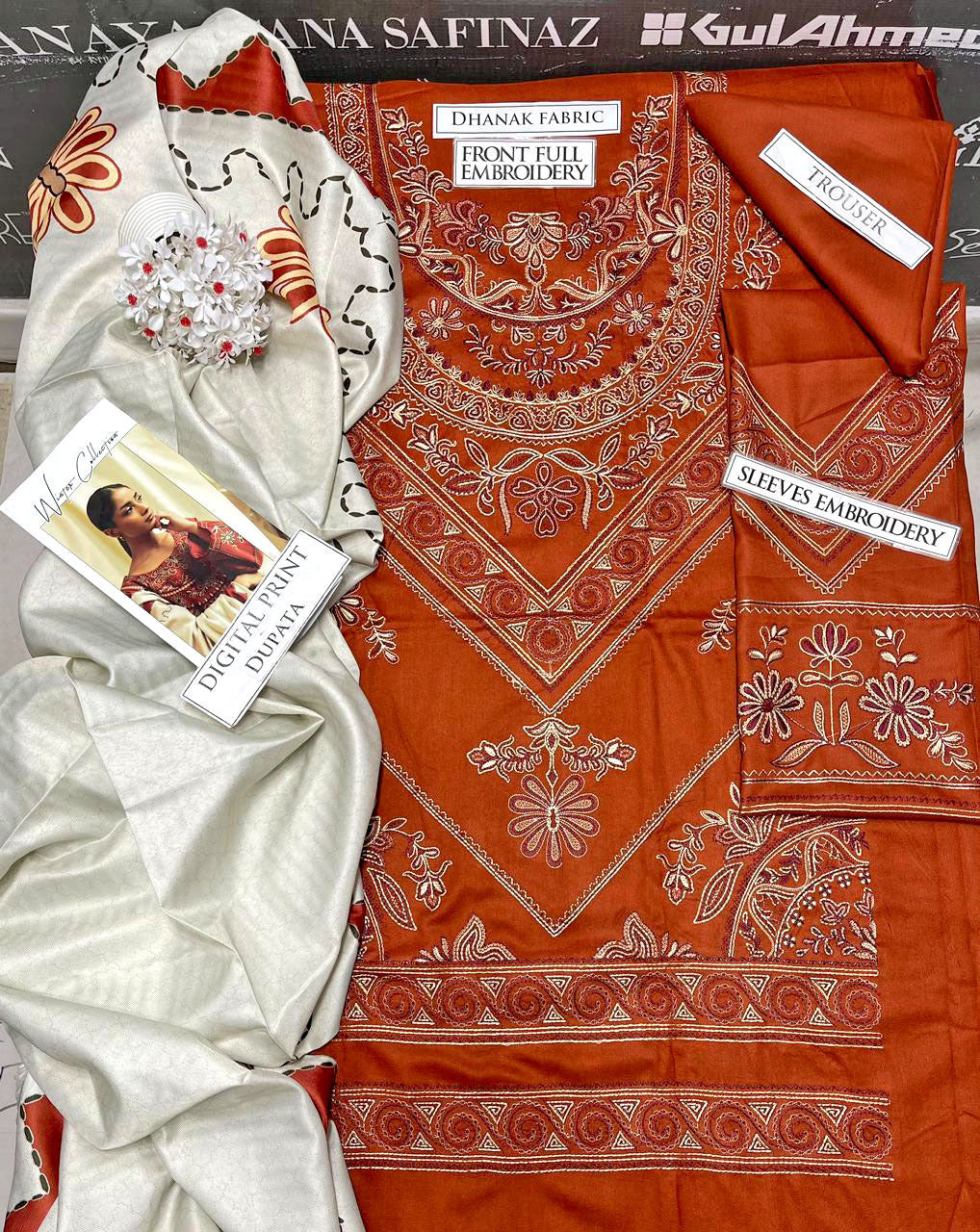 DFW-1164 CoCo Heavy Embroidery 3PC Dhanak Suit