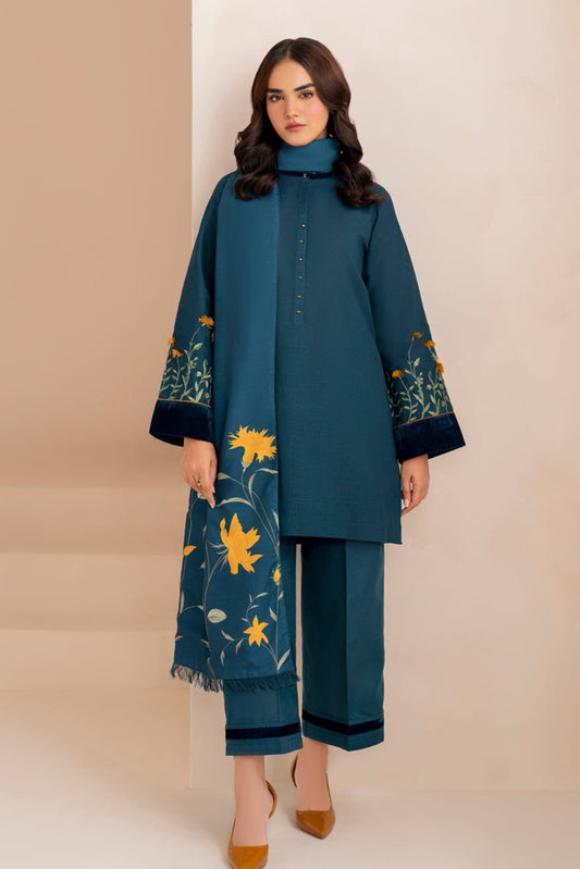 DFW-917 Baroque Heavy Embroidery 3PC Dhanak Suit