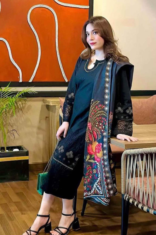 DFW-1120 Jazmin Embroidery 3PC Dhanak Suit