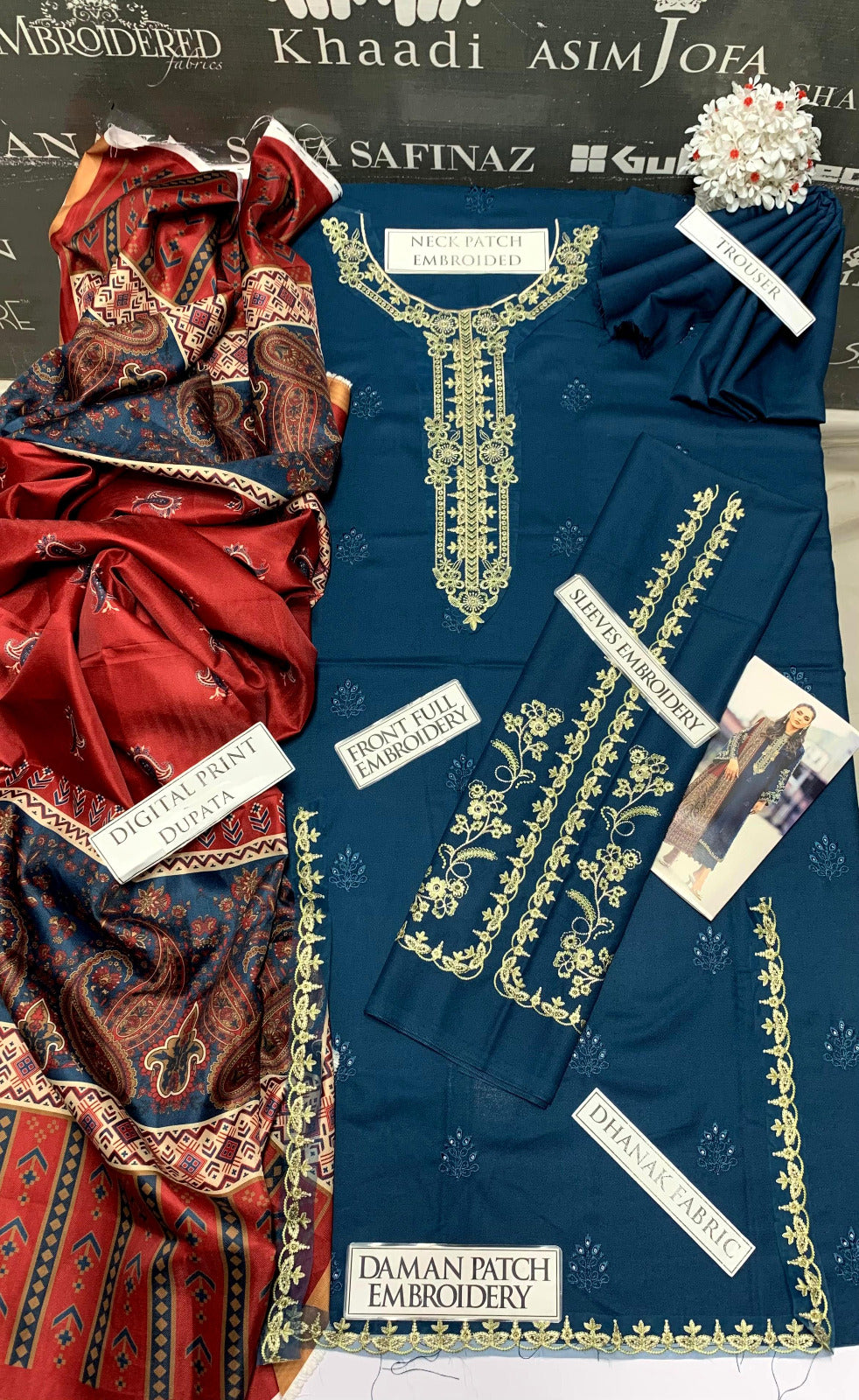 DFW-896 Izel Heavy Embroidery 3PC Dhanak Suit