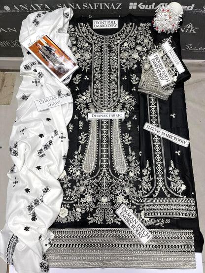DFW-1044 Hussain Rehar Heavy Embroidery 3PC Dhanak Suit