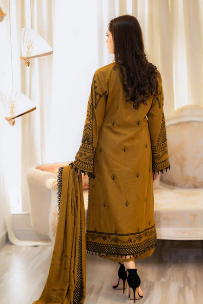 DFW-999 Nakoosh Heavy Embroidery 3PC Dhanak Suit