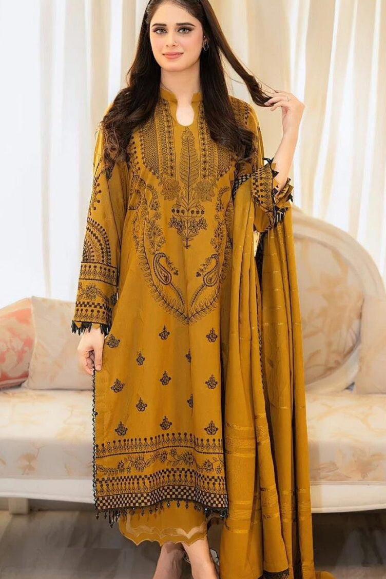 DFW-999 Nakoosh Heavy Embroidery 3PC Dhanak Suit