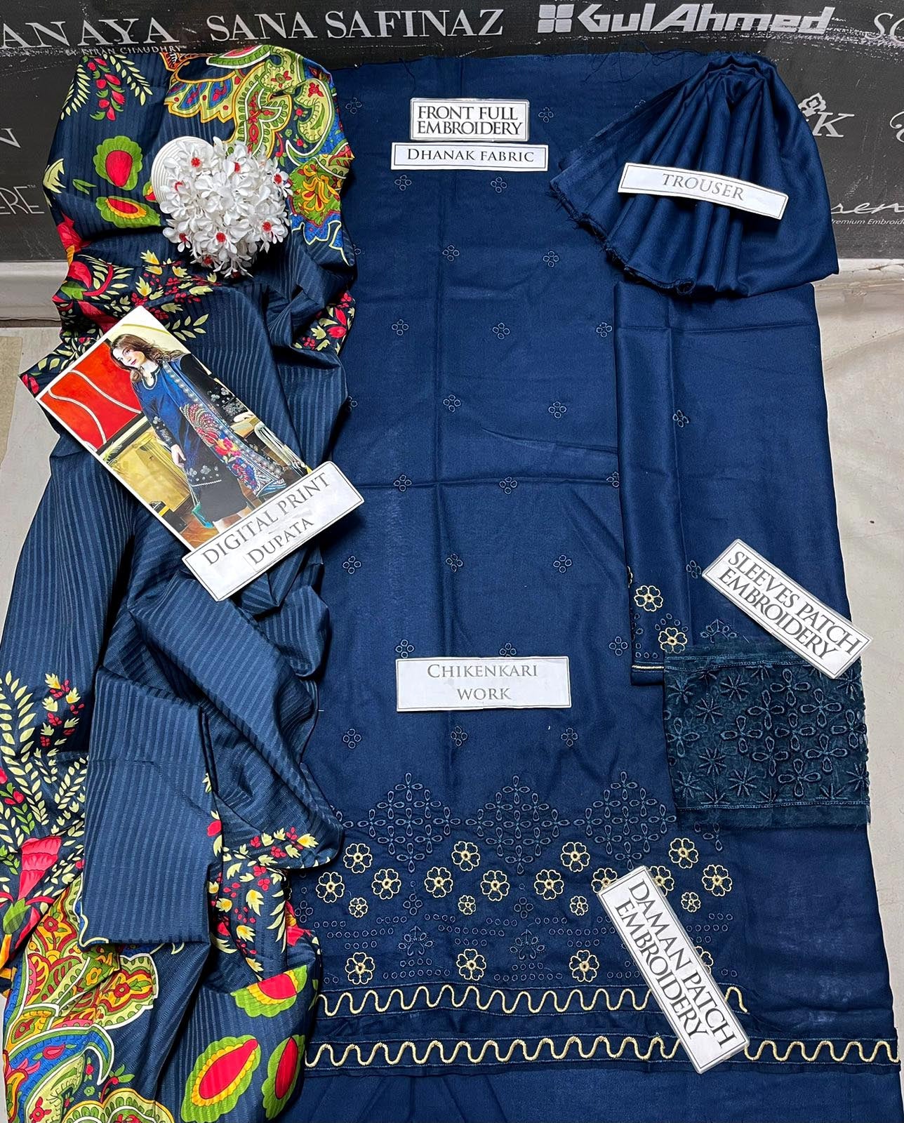 DFW-1120 Jazmin Embroidery 3PC Dhanak Suit