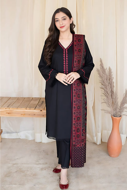 DFW-1255 A Sling Embroidery 3PC Dhanak Suit