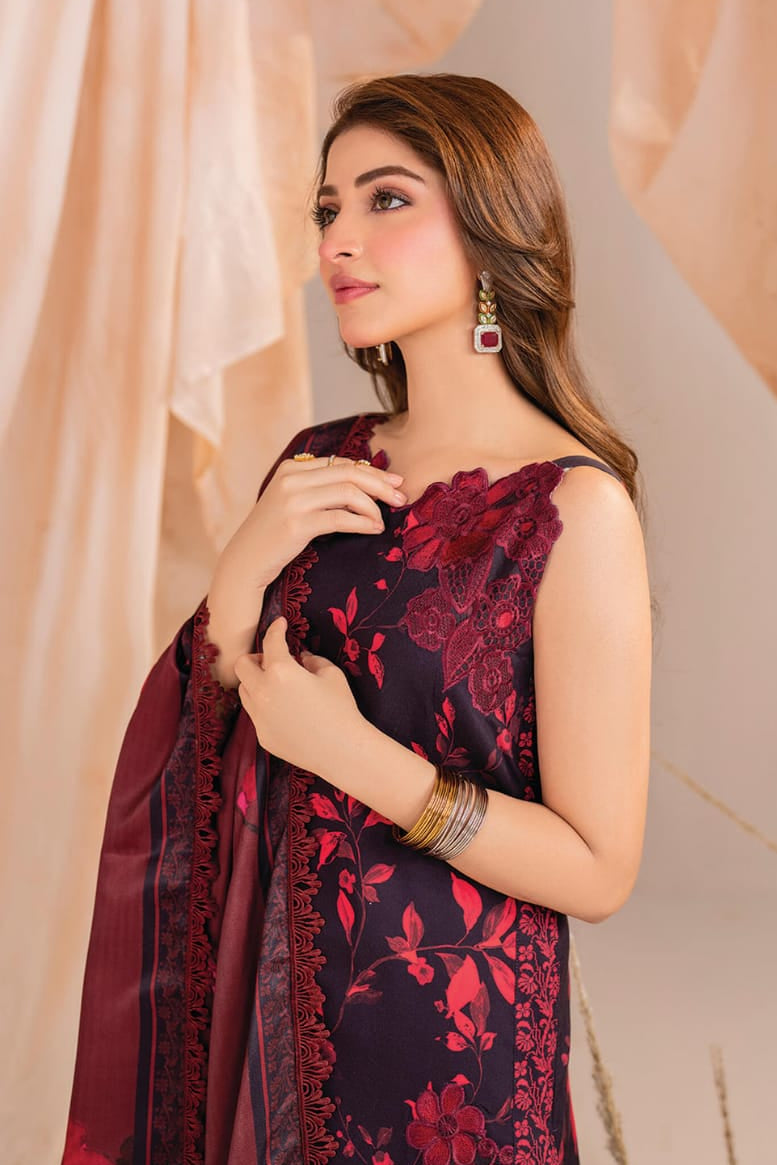 DFW-1213 Iznik Embroidery 3PC Karandi Suit