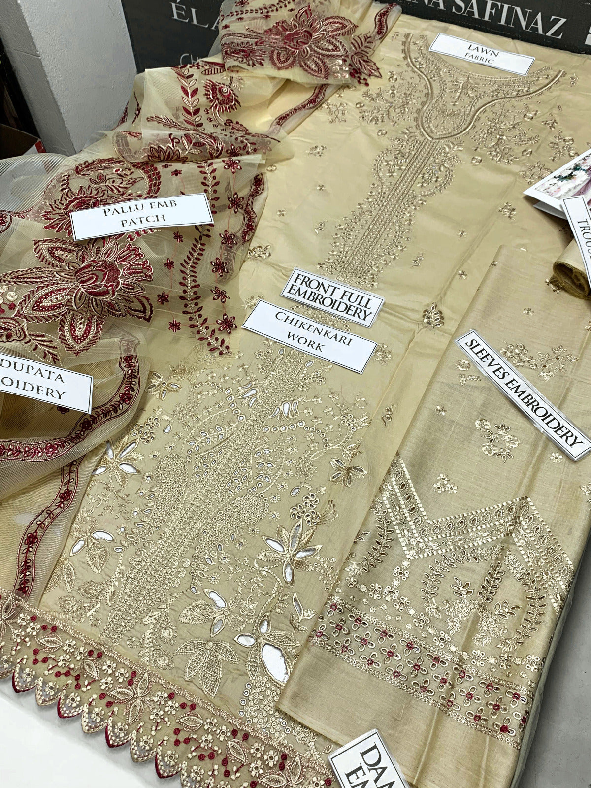 DFW-883 Qalamkar Heavy Embroidery 3PC Lawn Suit