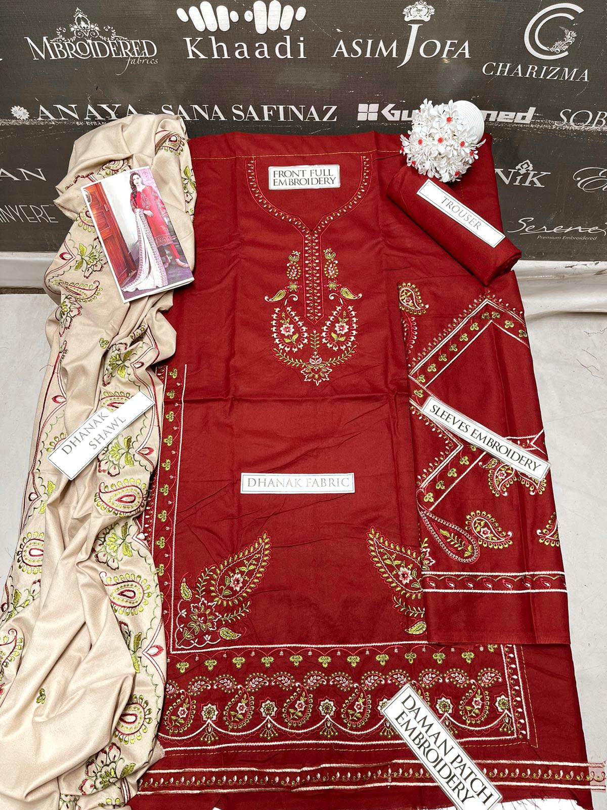 DFW-985 Noor Heavy Embroidery 3PC Dhanak Suit