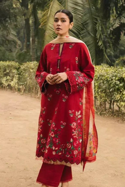 DFW-410 Cross Stich Heavy Embroidery 3Pc Lawn Suit