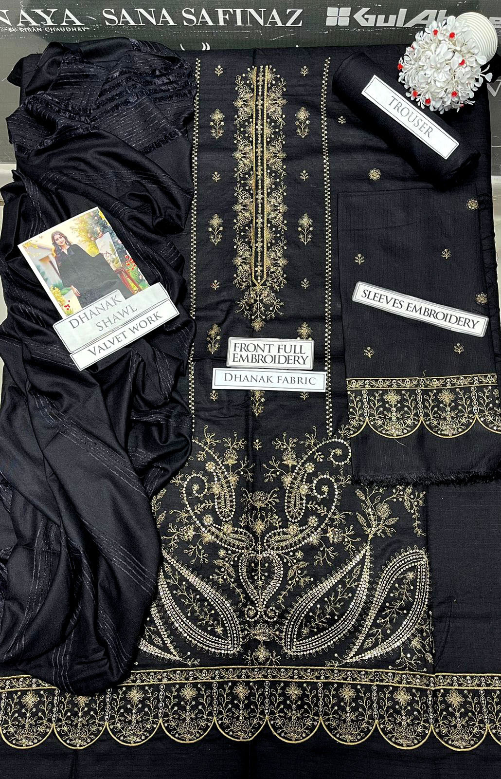 DFW-1155 Bareeze Heavy Embroidery 3PC Dhanak Suit