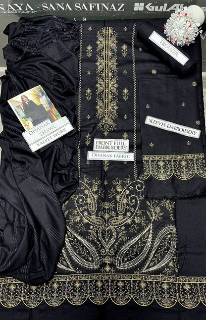 DFW-1155 Bareeze Heavy Embroidery 3PC Dhanak Suit