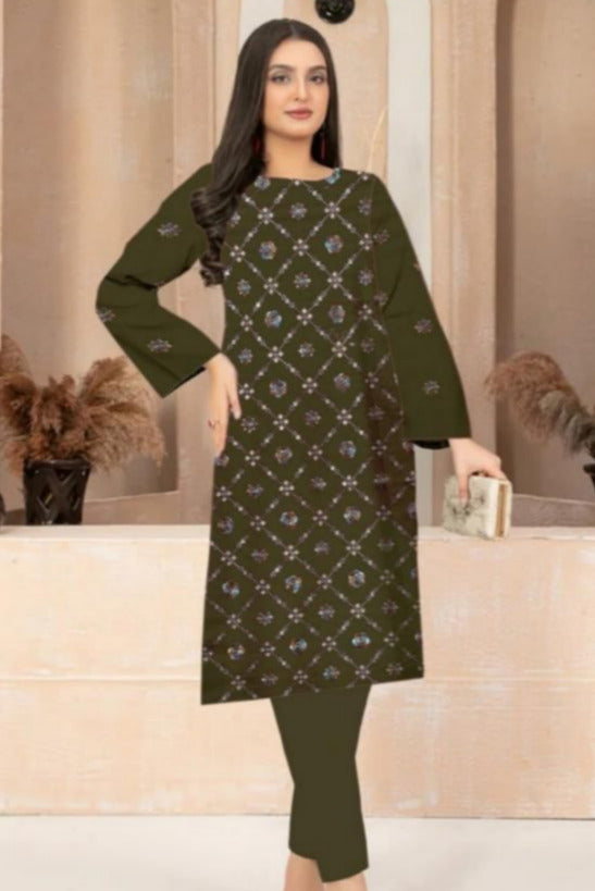 DFW-525C Cross Stich Heavy Embroidery 2Pc Lawn Suit