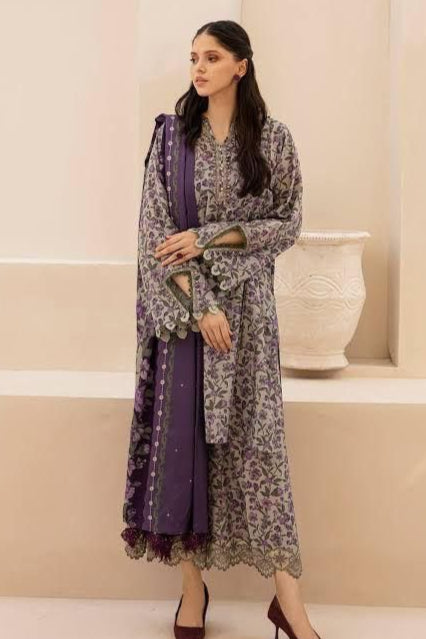 DFW-345 Baroque Embroidery 3Pc Lawn Suit