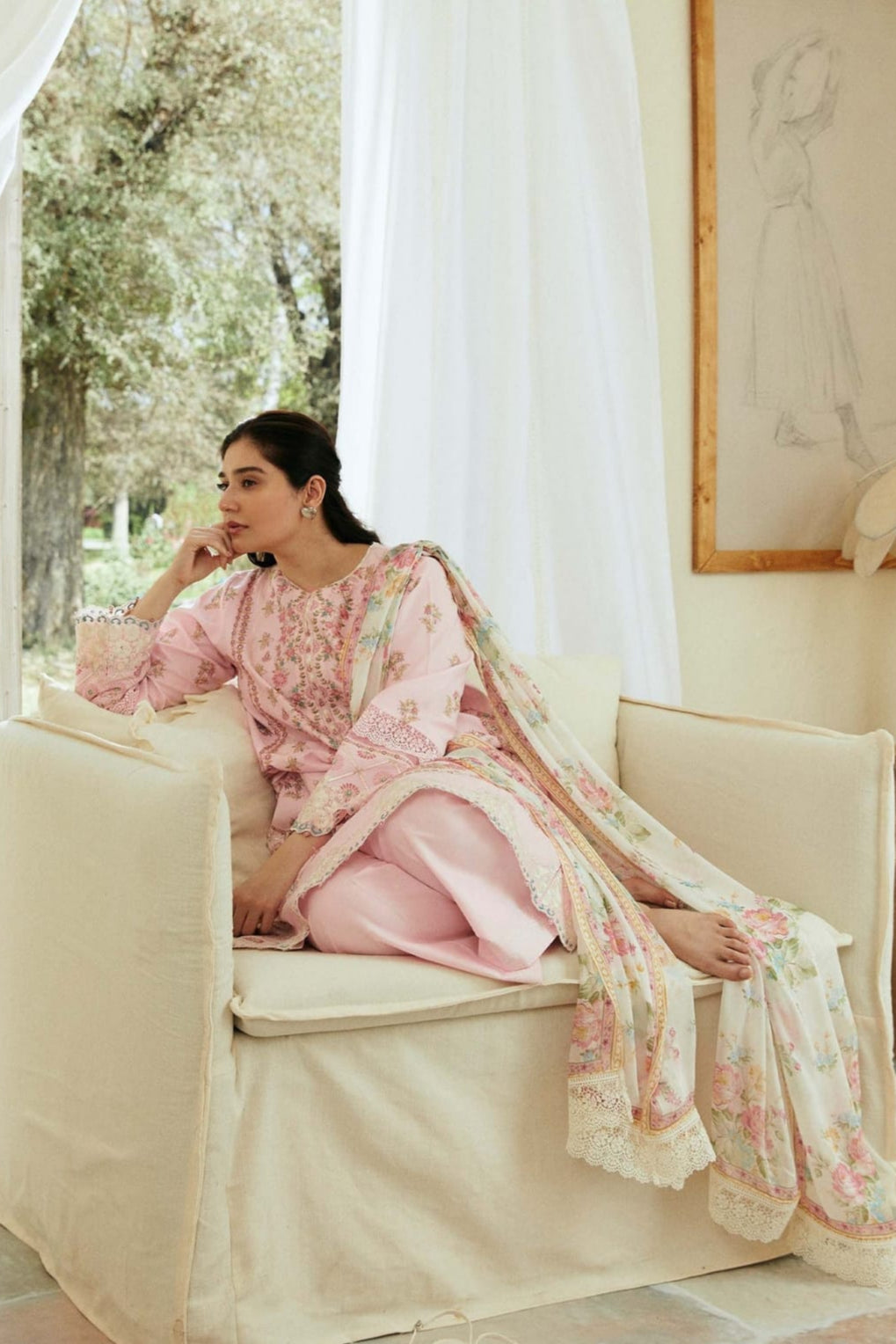 DFW-1047 Zara Shah Jahan Heavy Embroidery 3PC Dhanak Suit