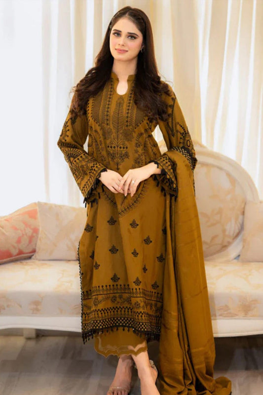 DFW-999 Nakoosh Heavy Embroidery 3PC Dhanak Suit
