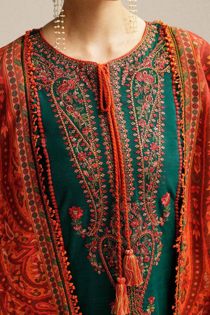 DFW-1100 Hussain Rehar Heavy Embroidery 3PC Dhanak Suit