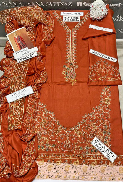 DFW-1194 Batik Embroidery 3PC Dhanak Suit