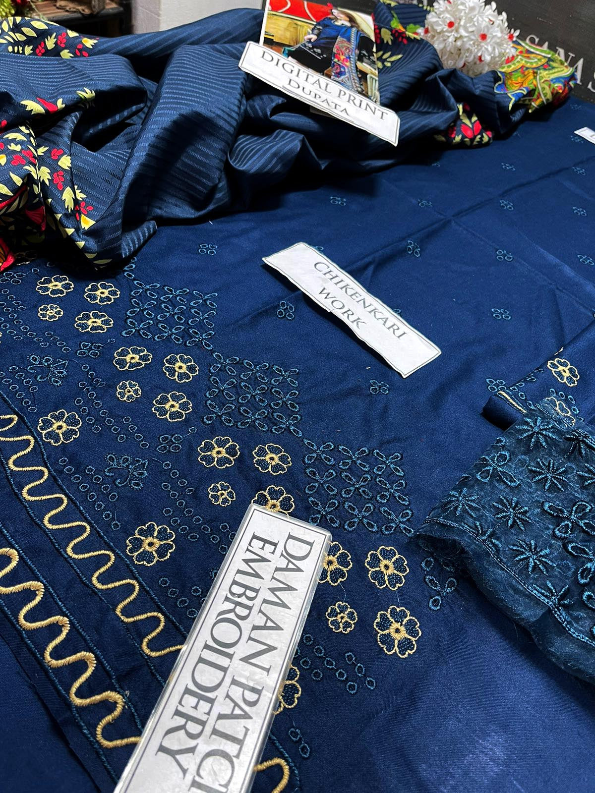 DFW-1120 Jazmin Embroidery 3PC Dhanak Suit