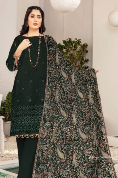 DFW-1015 Bareeze Heavy Embroidery 3PC Dhanak Suit