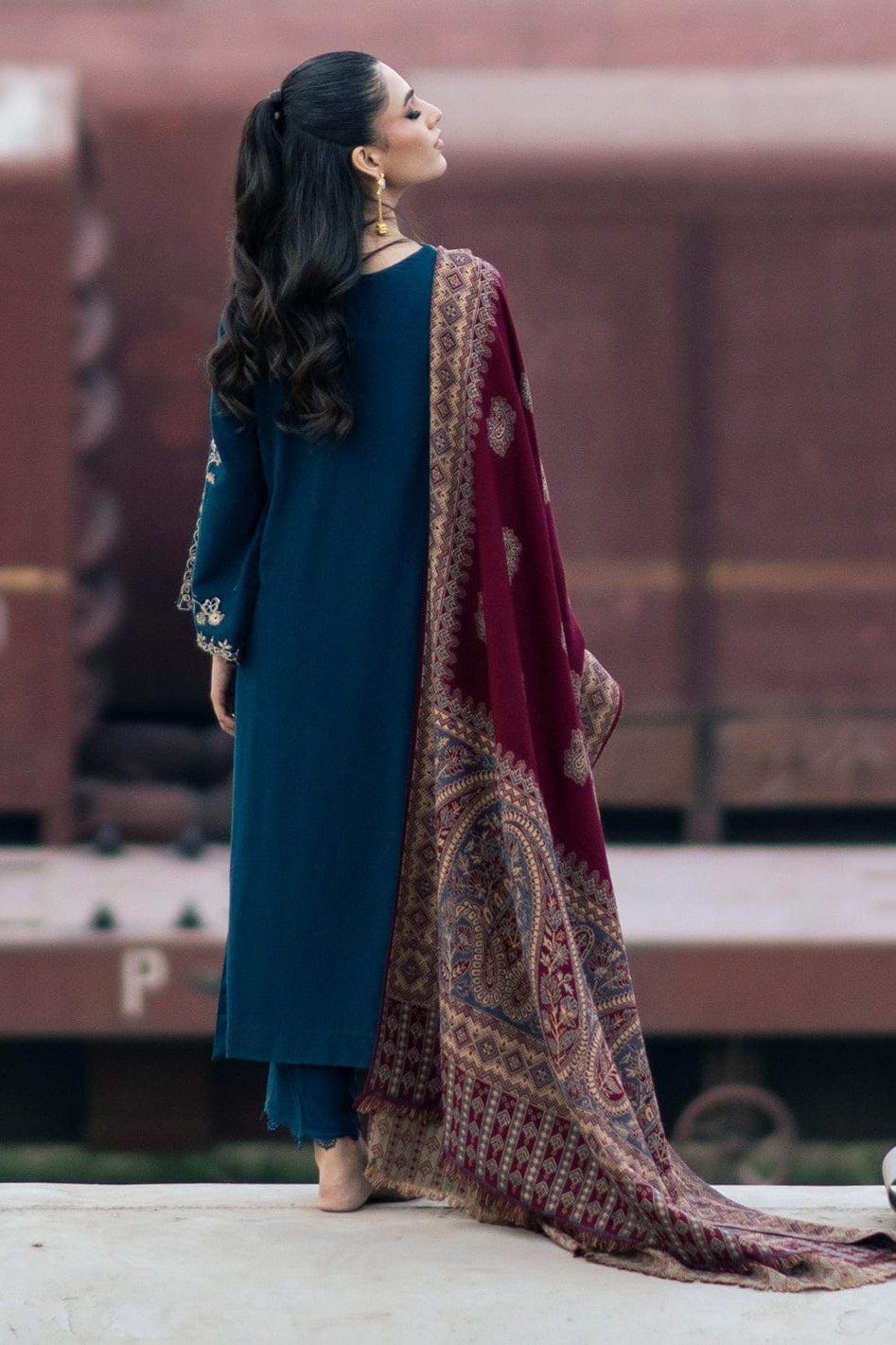 DFW-896 Izel Heavy Embroidery 3PC Dhanak Suit