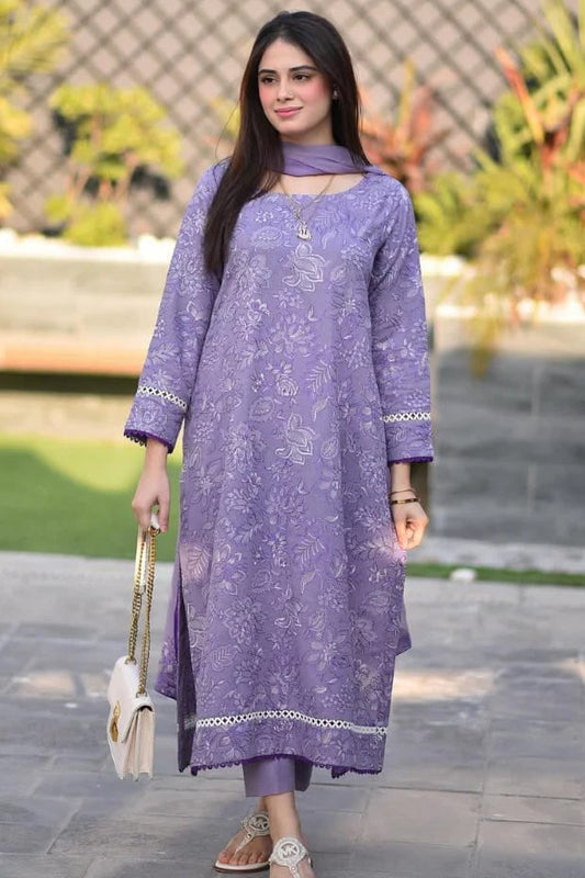 DFW-1121 Nakoosh Heavy Embroidery 3PC Dhanak Suit