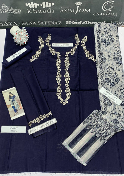 DFW-628 A Sling Heavy Embroidery 3Pc Lawn Suit