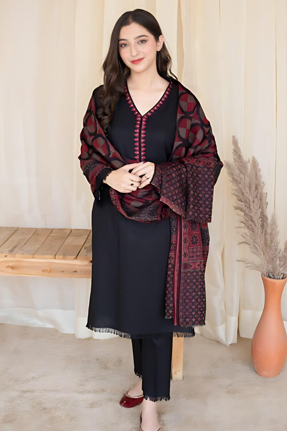 DFW-918 A Sling Heavy Embroidery 3PC Dhanak Suit