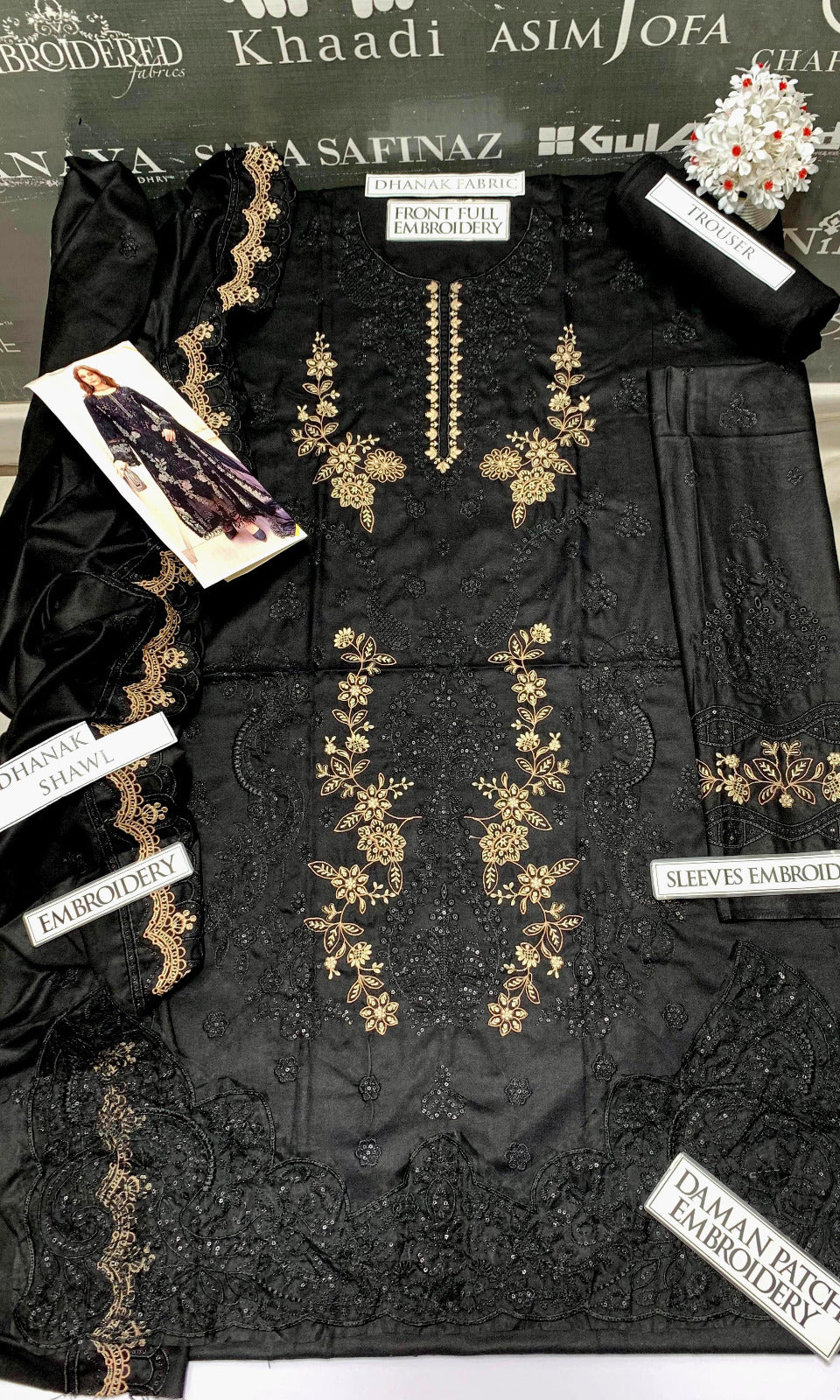 DFW-897 Maria B Heavy Embroidery 3PC Dhanak Suit