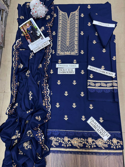 DFW-1262 Bareeze Embroidery 3PC Dhanak Suit