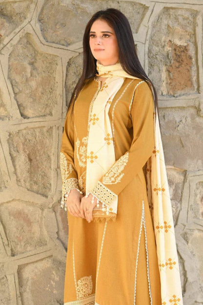 DFW-1045 Maria B Embroidery 3PC Dhanak Suit