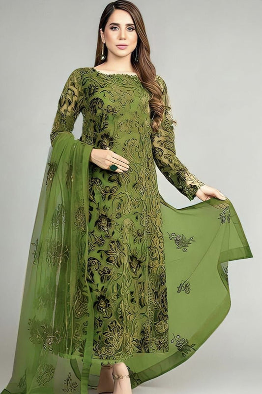 DFW-898 Bareeze Heavy Embroidery 3PC Dhanak Suit