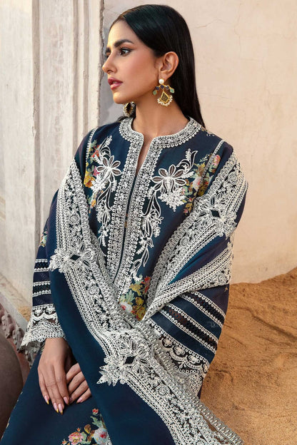 DFW-983 Crimson Heavy Embroidery 3PC Dhanak Suit