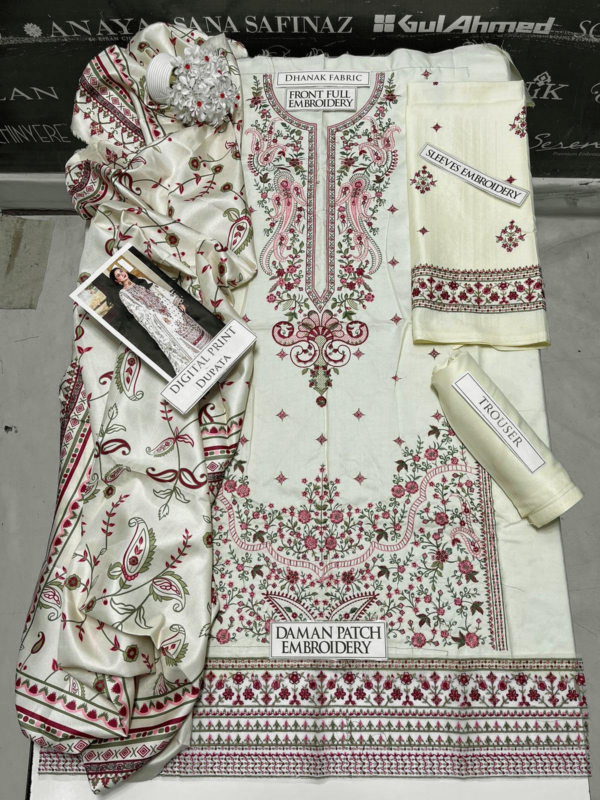 DFW-1060 Asim Jofa Heavy Embroidery 3PC Dhanak Suit