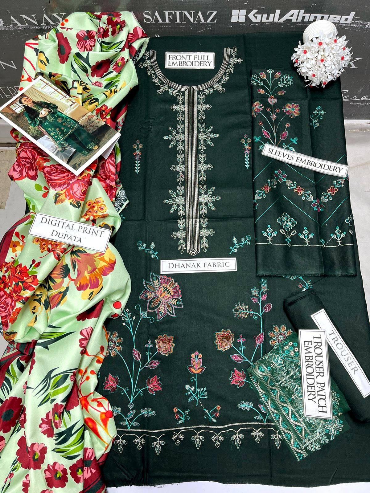 DFW-1016 CoCo Heavy Embroidery 3PC Dhanak Suit