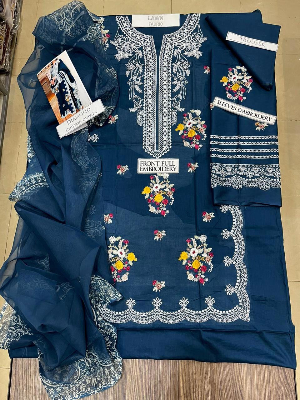 DFW-1329 Crimson Embroidery 3PC Lawn Suit