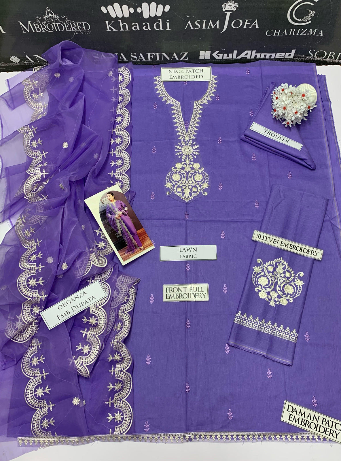 DFW-630 Kokum Heavy Embroidery 3Pc Lawn Suit