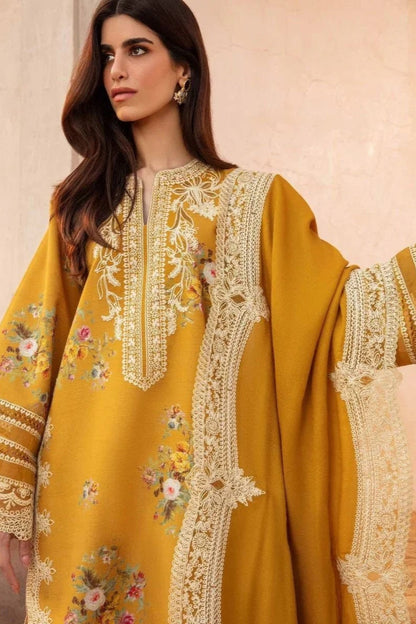 DFW-984 Crimson Heavy Embroidery 3PC Dhanak Suit