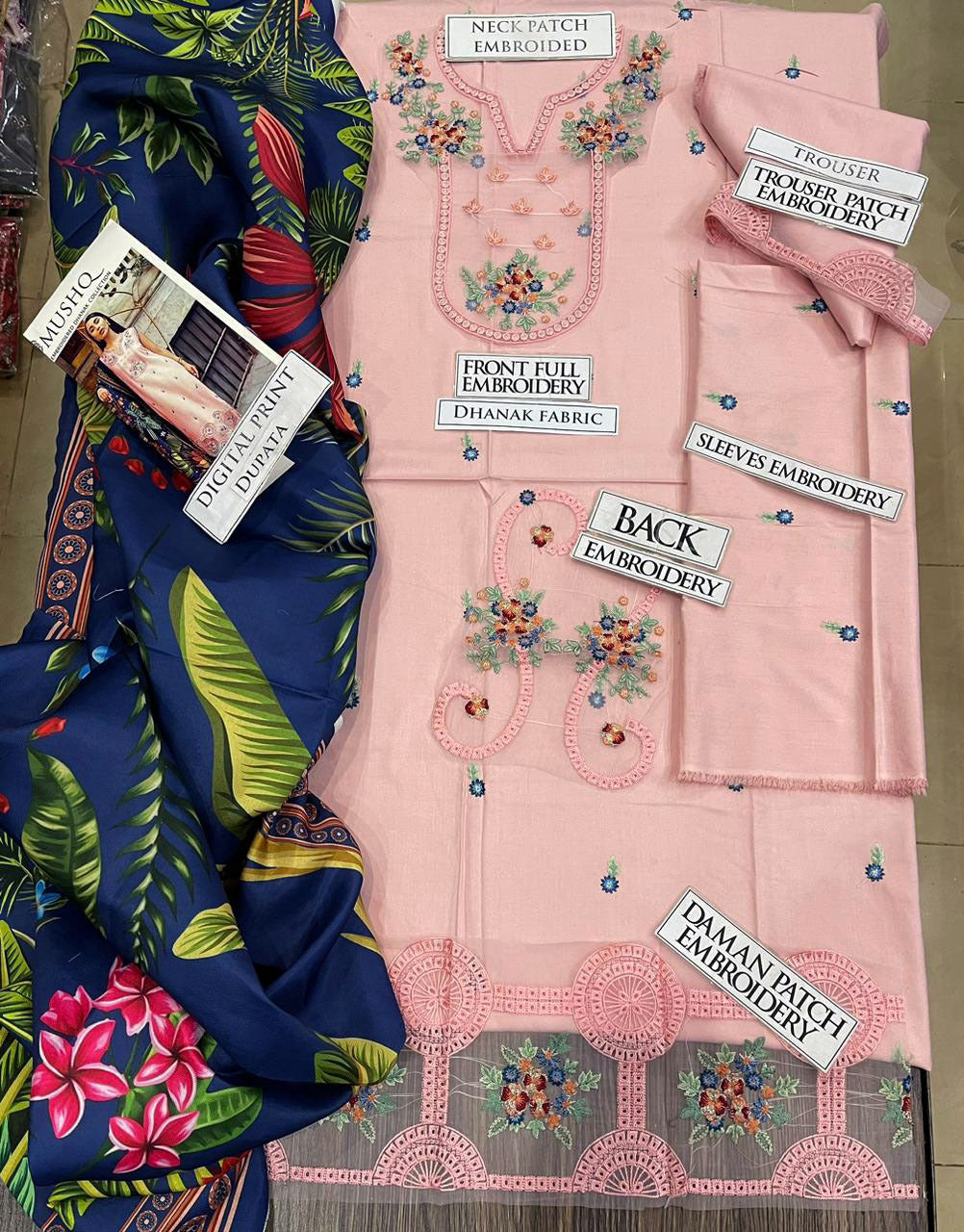 DFW-1231 Mushq Embroidery 3PC Dhanak Suit