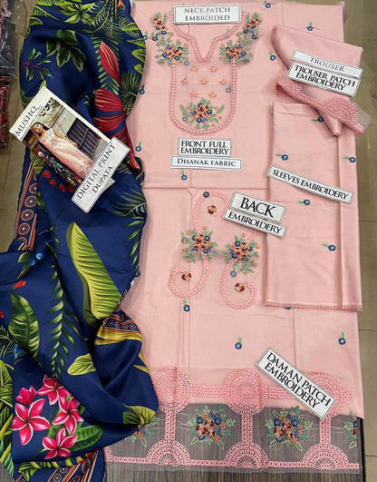 DFW-1231 Mushq Embroidery 3PC Dhanak Suit