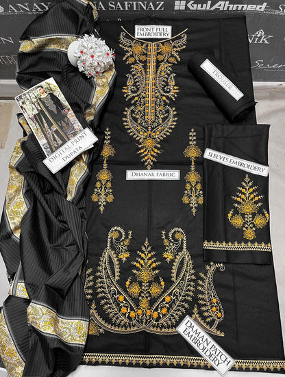 DFW-1111 Maria B Heavy Embroidery 3PC Dhanak Suit