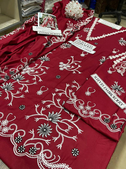 DFW-1263 Sapphire Heavy Embroidery 3PC Dhanak Suit