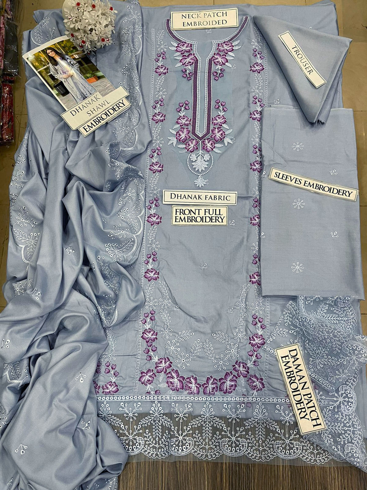 DFW-1247 Libaas Embroidery 3PC Dhanak Suit