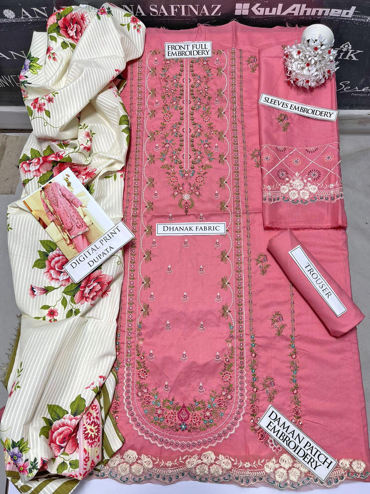 DFW-1047 Zara Shah Jahan Heavy Embroidery 3PC Dhanak Suit