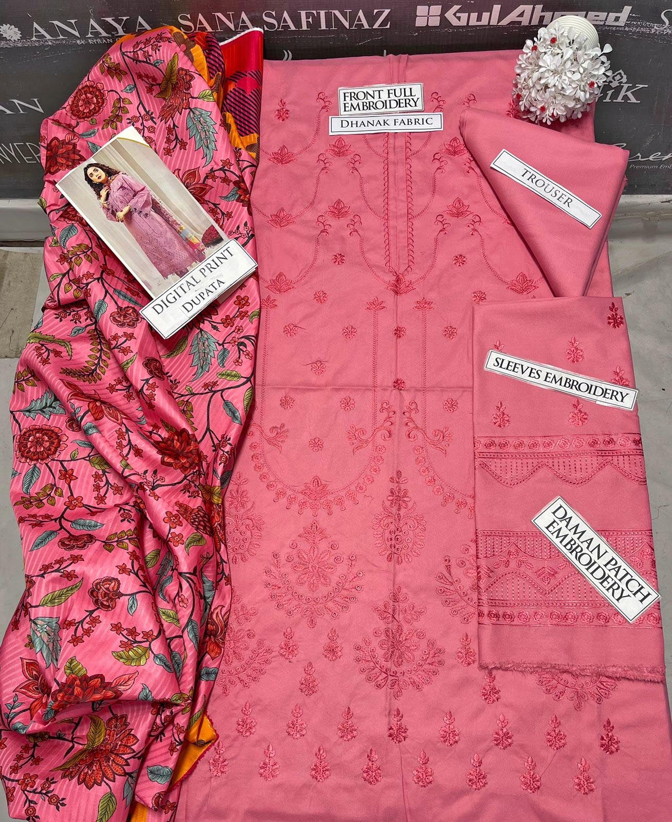 DFW-1126 Zara Shah Jahan Heavy Embroidery 3PC Dhanak Suit