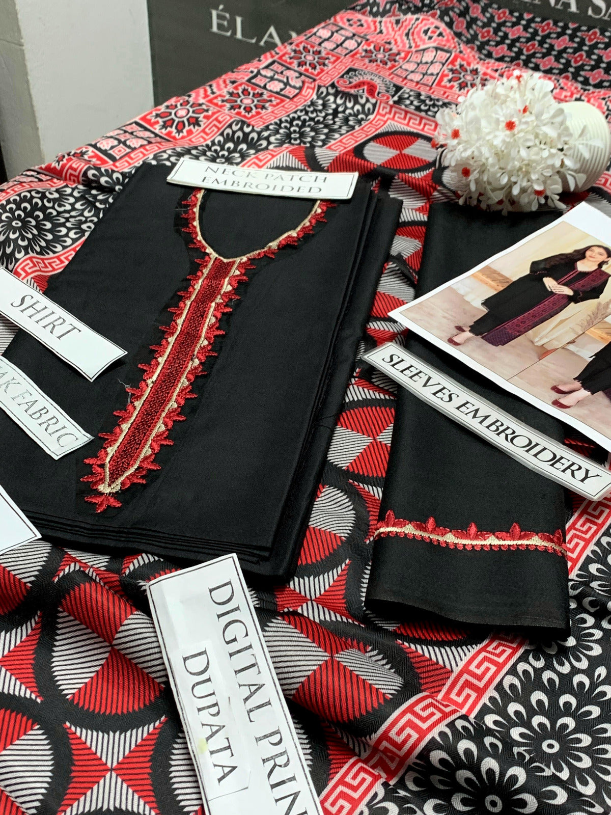 DFW-1255 A Sling Embroidery 3PC Dhanak Suit