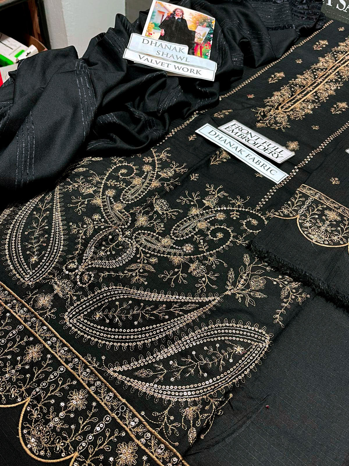 DFW-1155 Bareeze Heavy Embroidery 3PC Dhanak Suit