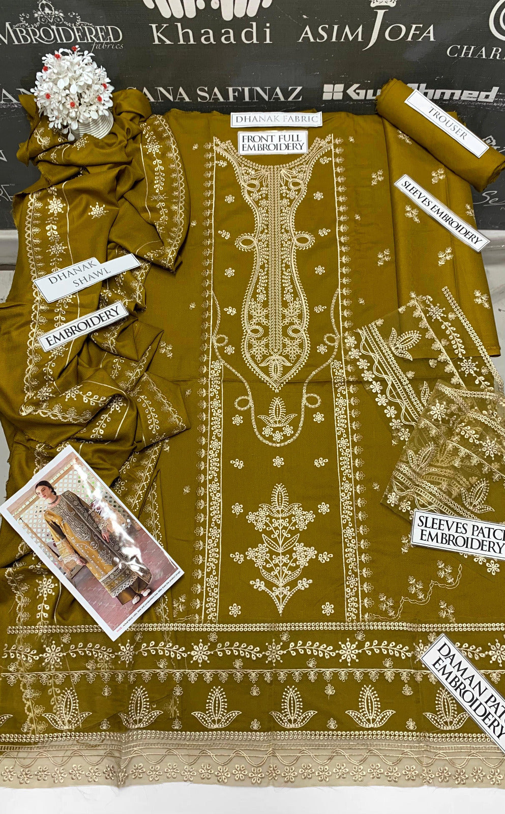 DFW-888 Jazmin Heavy Embroidery 3PC Dhanak Suit