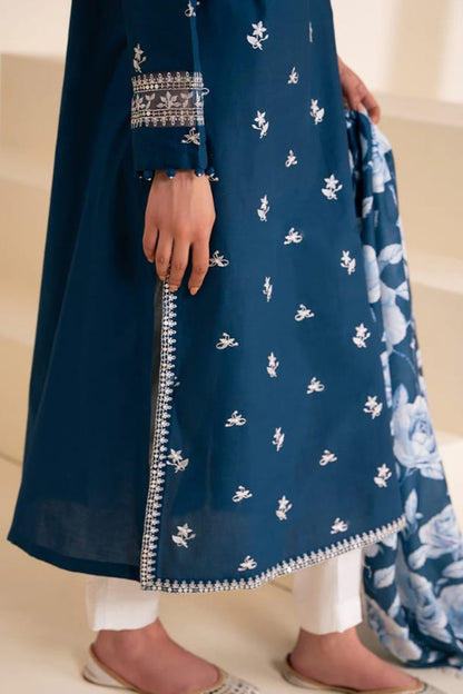 DFW-968 Cross  Stich Heavy Embroidery 3PC Linen Suit